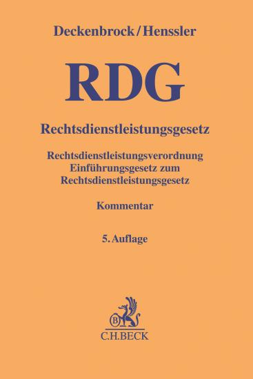 Rechtsdienstleistungsgesetz: RDG | Deckenbrock