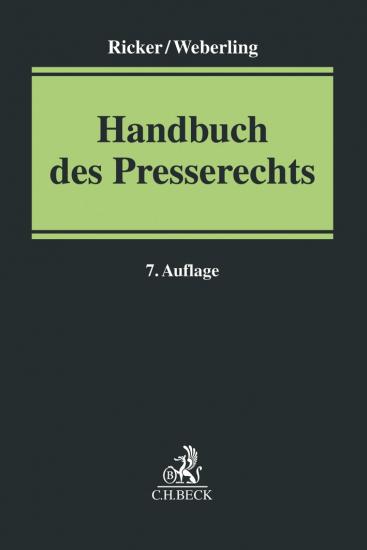 Handbuch des Presserechts | Ricker