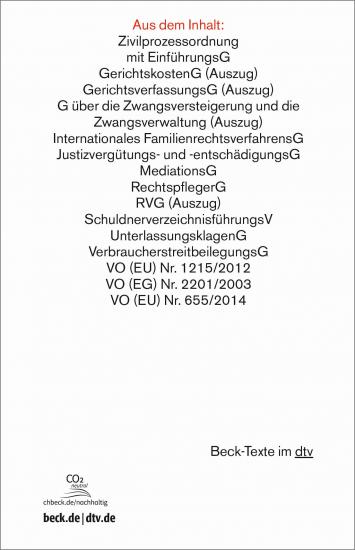 Zivilprozessordnung: ZPO | dtv Textausgabe