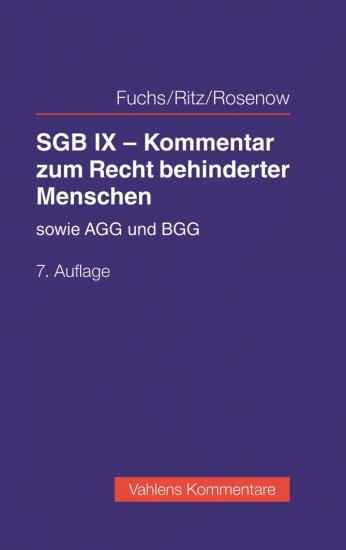 SGB IX - Kommentar zum Recht behinderter Menschen | Fuchs