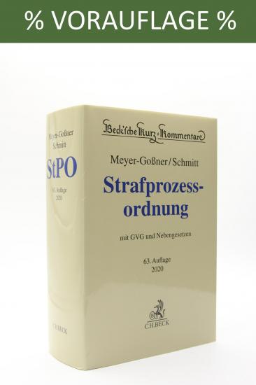 VORAUFLAGE - StPO | Meyer-Goßner/Schmitt (Gebrauchtes Exemplar)