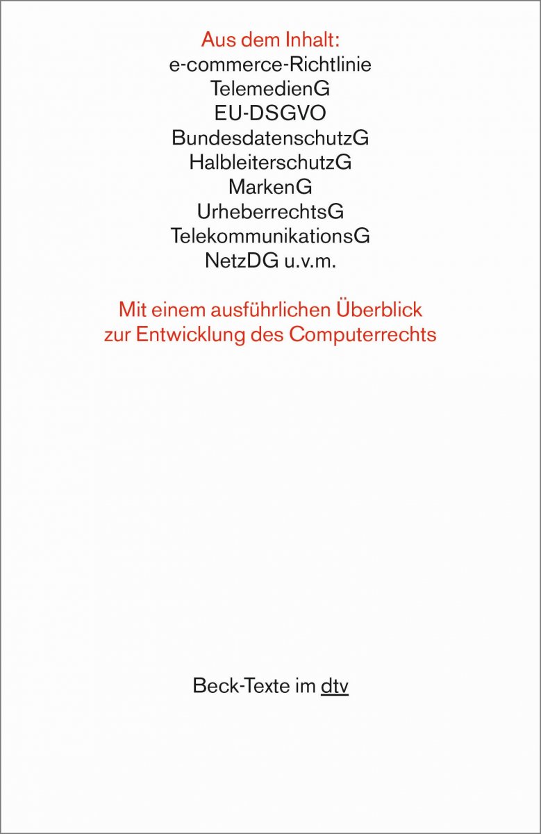 IT- und Computerrecht CompR | dtv Textausgaben