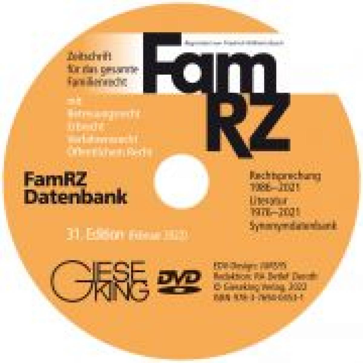 FamRZ Datenbank (31. Edition 2022 - DVD) | Gottwald