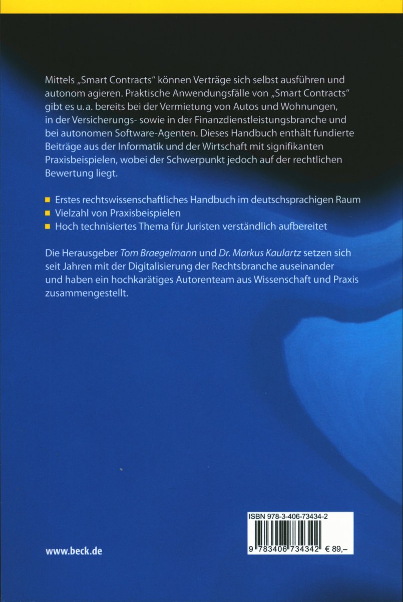 Rechtshandbuch Smart Contracts | Braegelmann