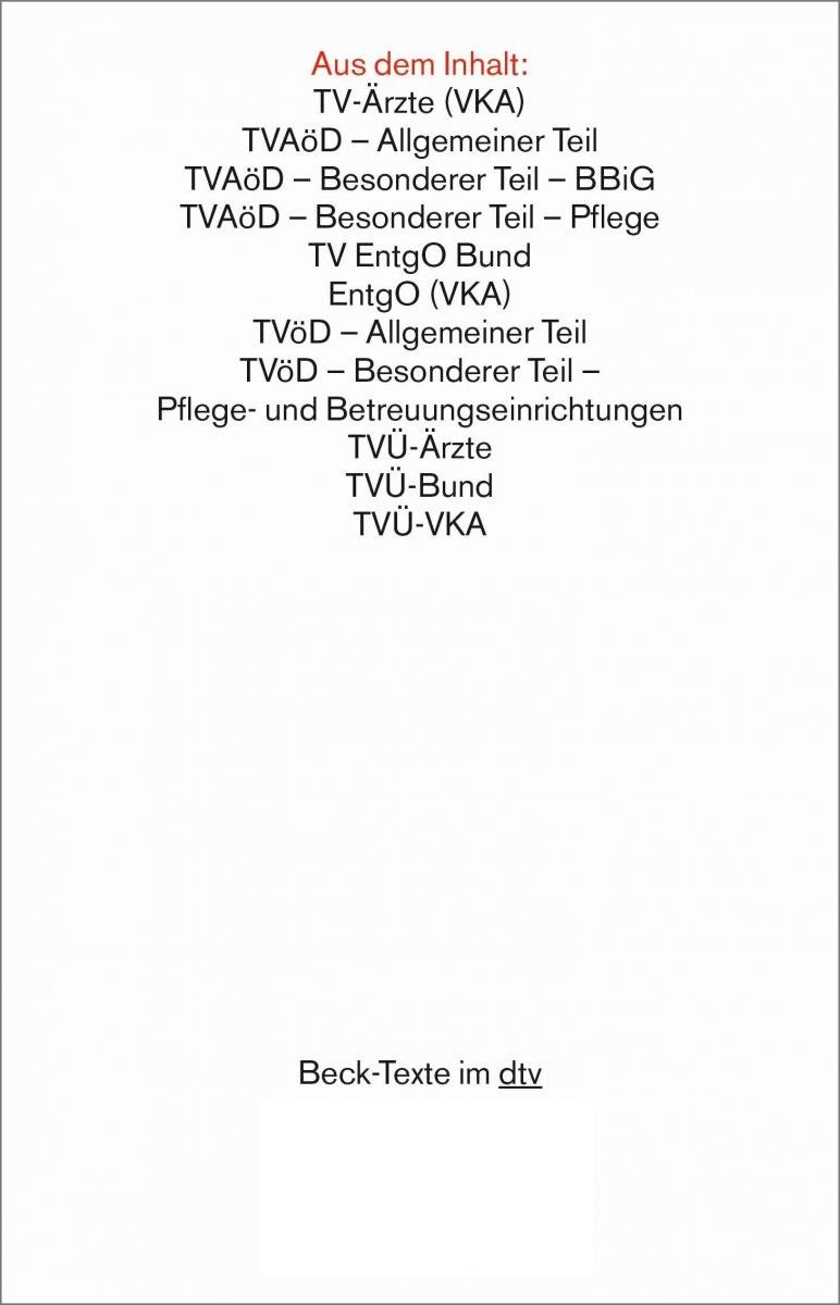 TVöD Tarifrecht öffentlicher Dienst | dtv Textausgabe