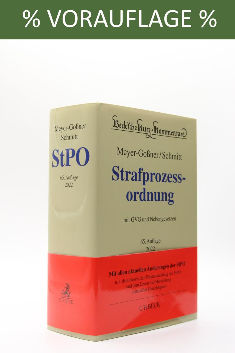VORAUFLAGE - StPO | Meyer-Goßner/Schmitt (Gebrauchtes Exemplar)